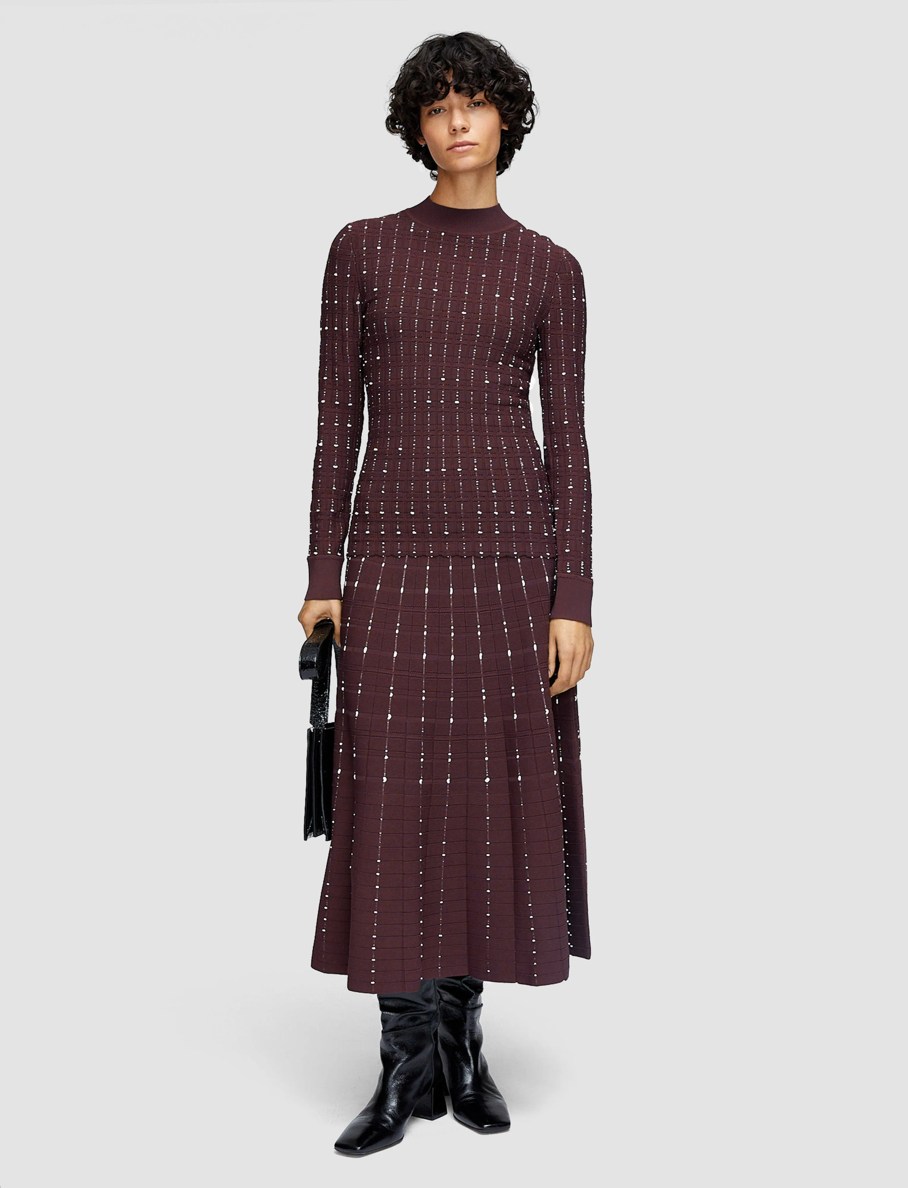 Fragmented Stripes Mock Neck Top Relax Fit OdorResistant Finish