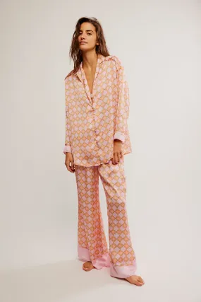 EcoFriendlyDye Free People Dreamy Days Pajama Set in Sweet Lilac