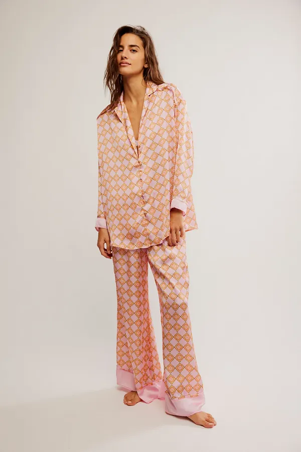 Free People Dreamy Days Pajama Set in Sweet Lilac Loose Sweater
