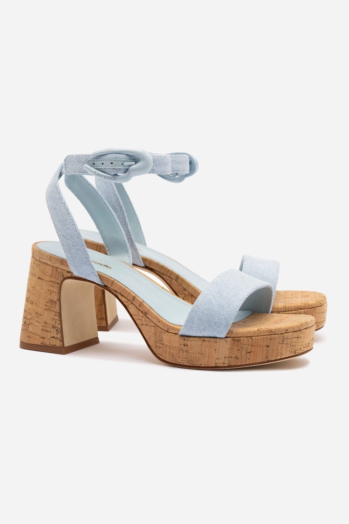 School Style Kids Play Dolly Verona Low Sandal In Maya Denim and Natural Cork