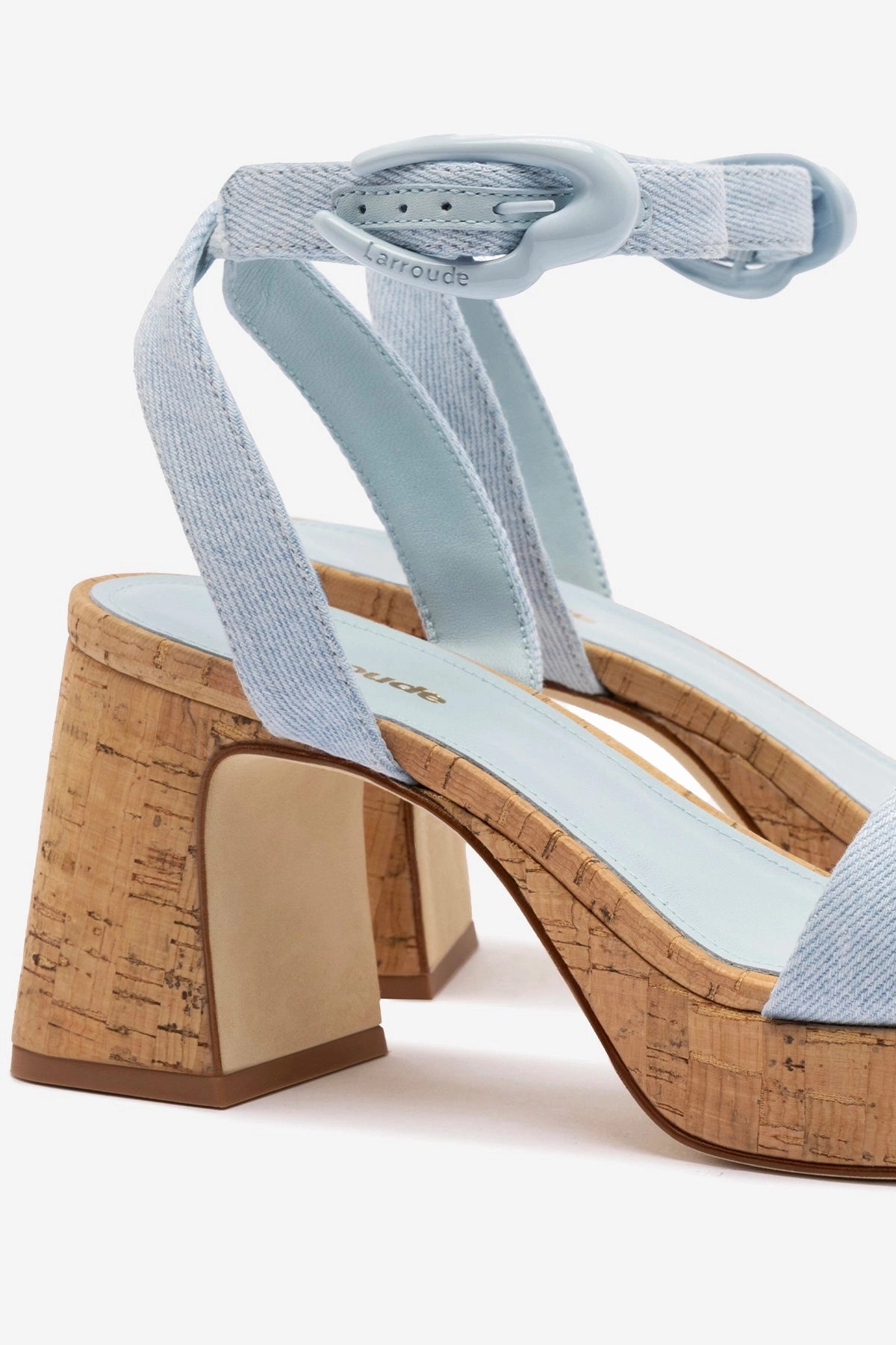 Happy Move Dolly Verona Low Sandal In Maya Denim and Natural Cork