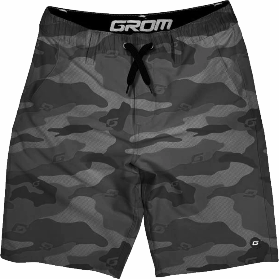 Curved Hem Design Youth Elevation Hybrid Boardshort