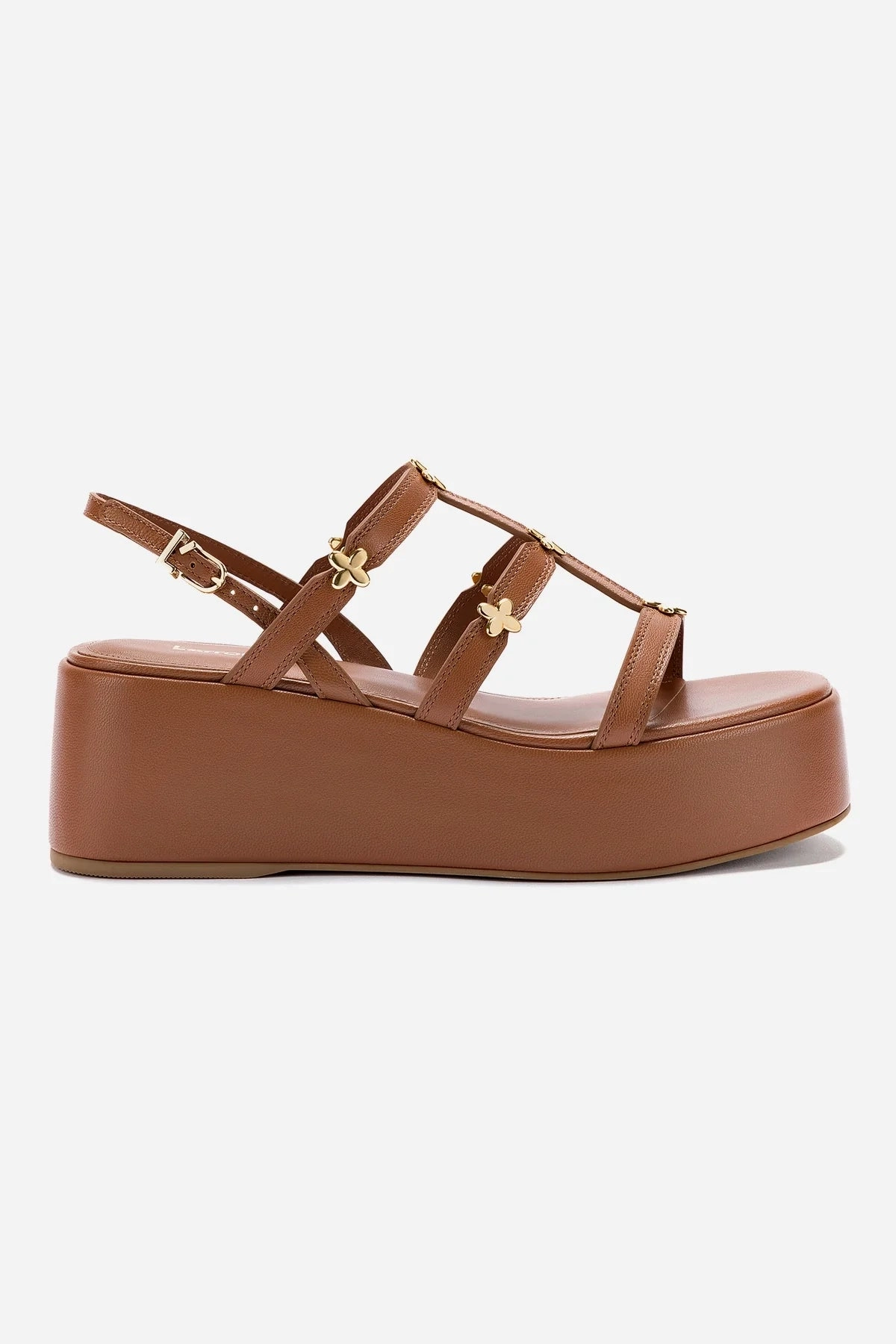 Seamless Fit Outdoor Explorers City Bright Harmony Flatform Sandal In Caramel Leather