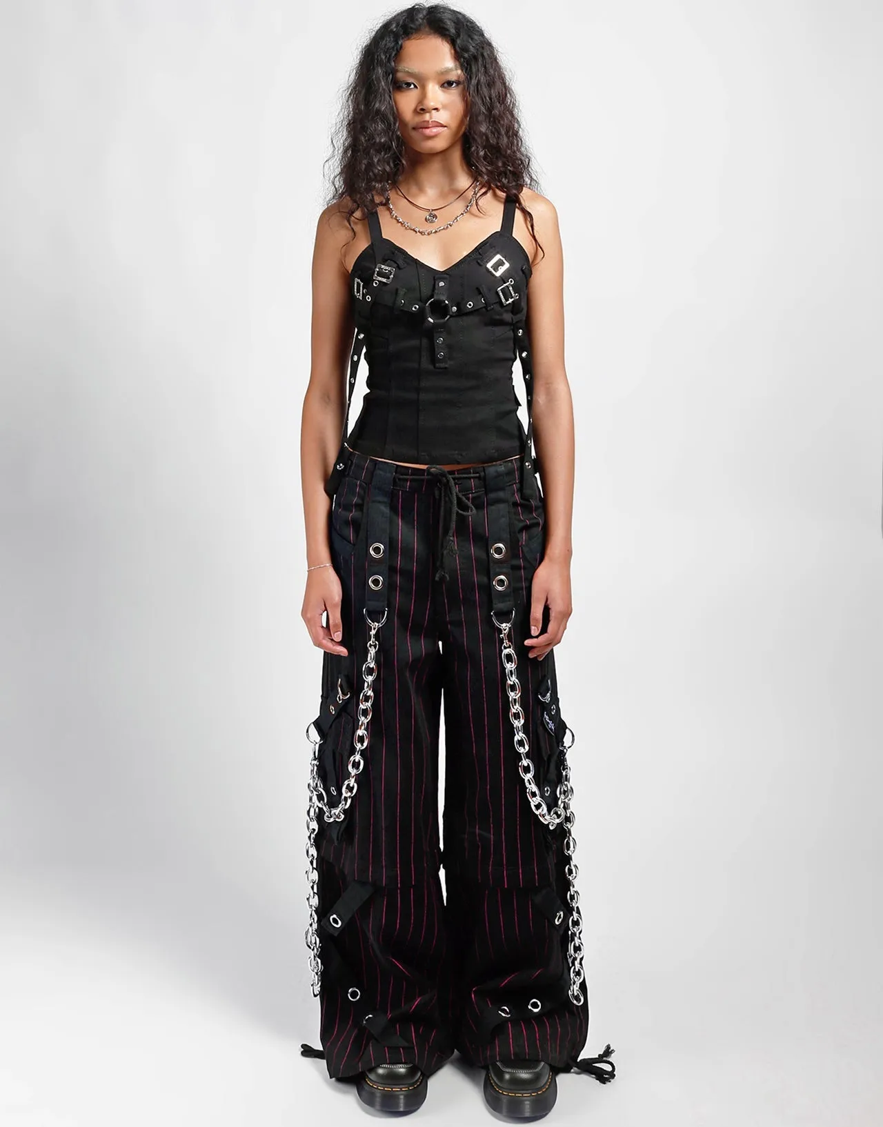 Perfect Silhouette ResilientElasticBand GODFATHER CHAIN PANT RED STRIPE