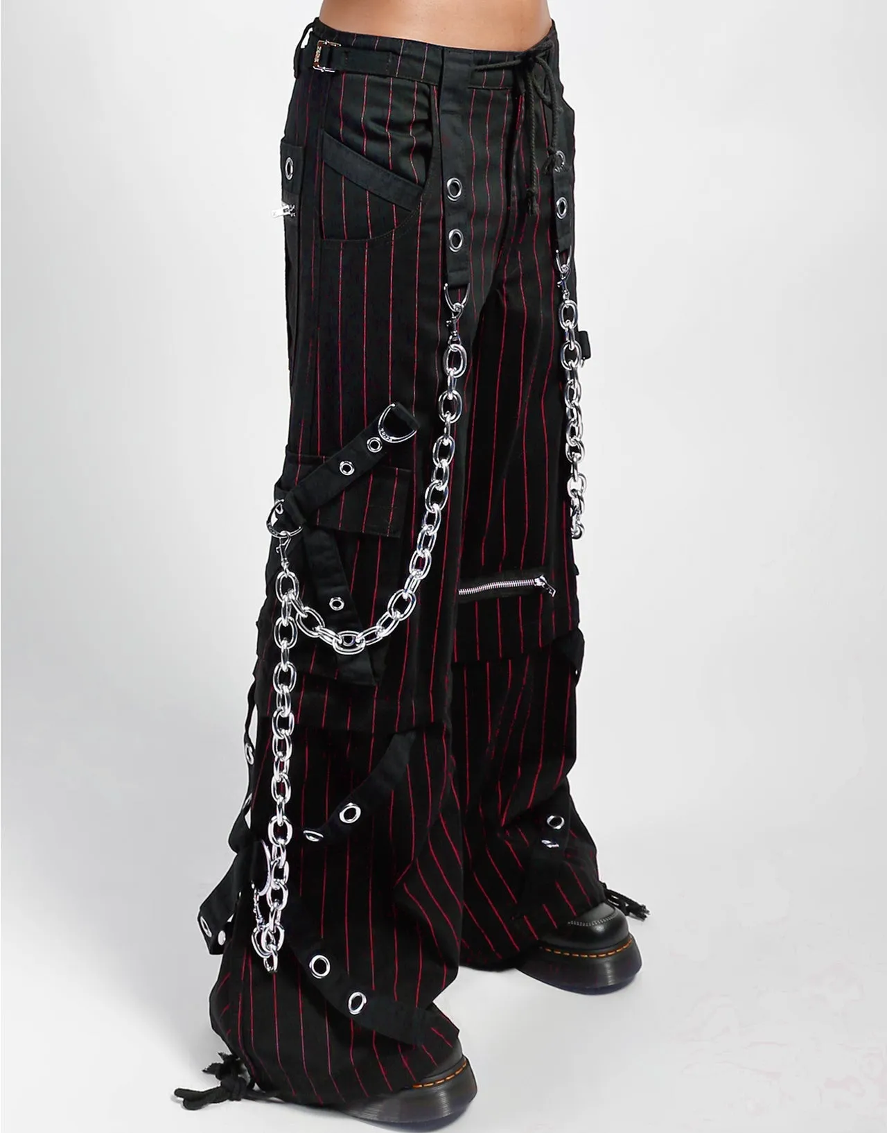 GODFATHER CHAIN PANT RED STRIPE Relaxed Style Non Restrictive Cut