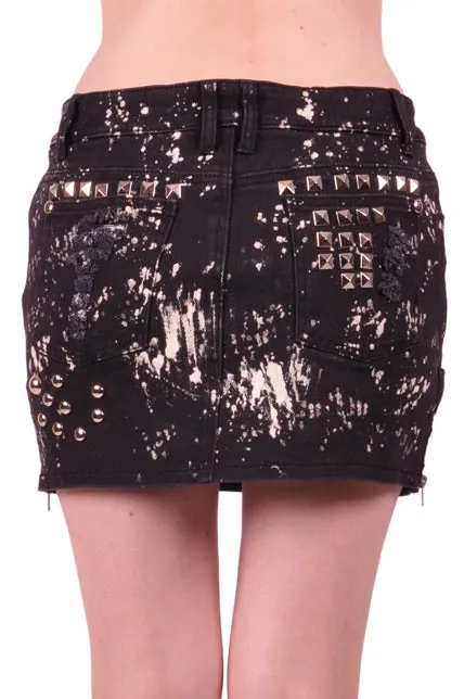 Studded Patch Skirt Feminine Fit