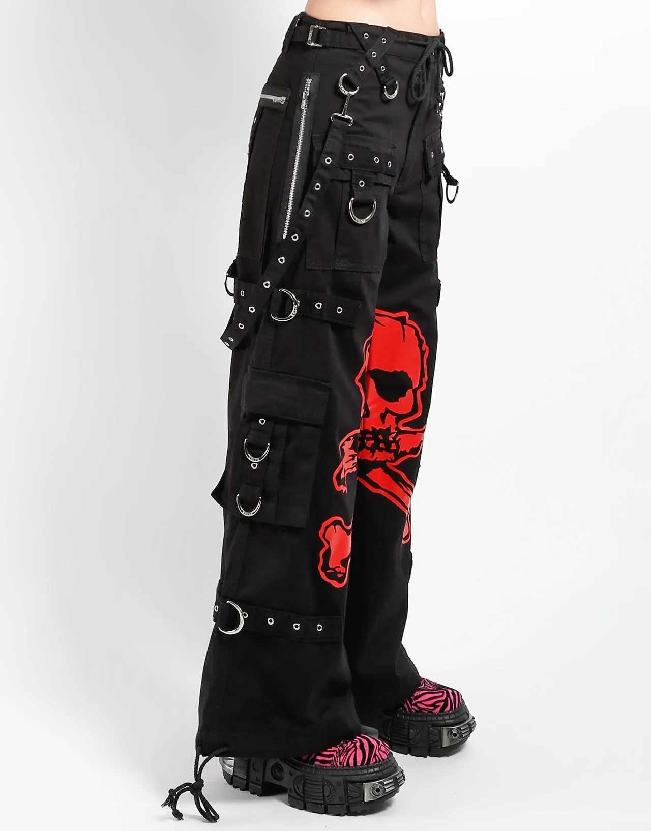 Unrestricted Movement Slim Design MEGA SKULL PANT RED