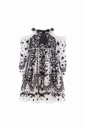 Cozy Cardigan Adeline Off-Shoulder Kids Dress