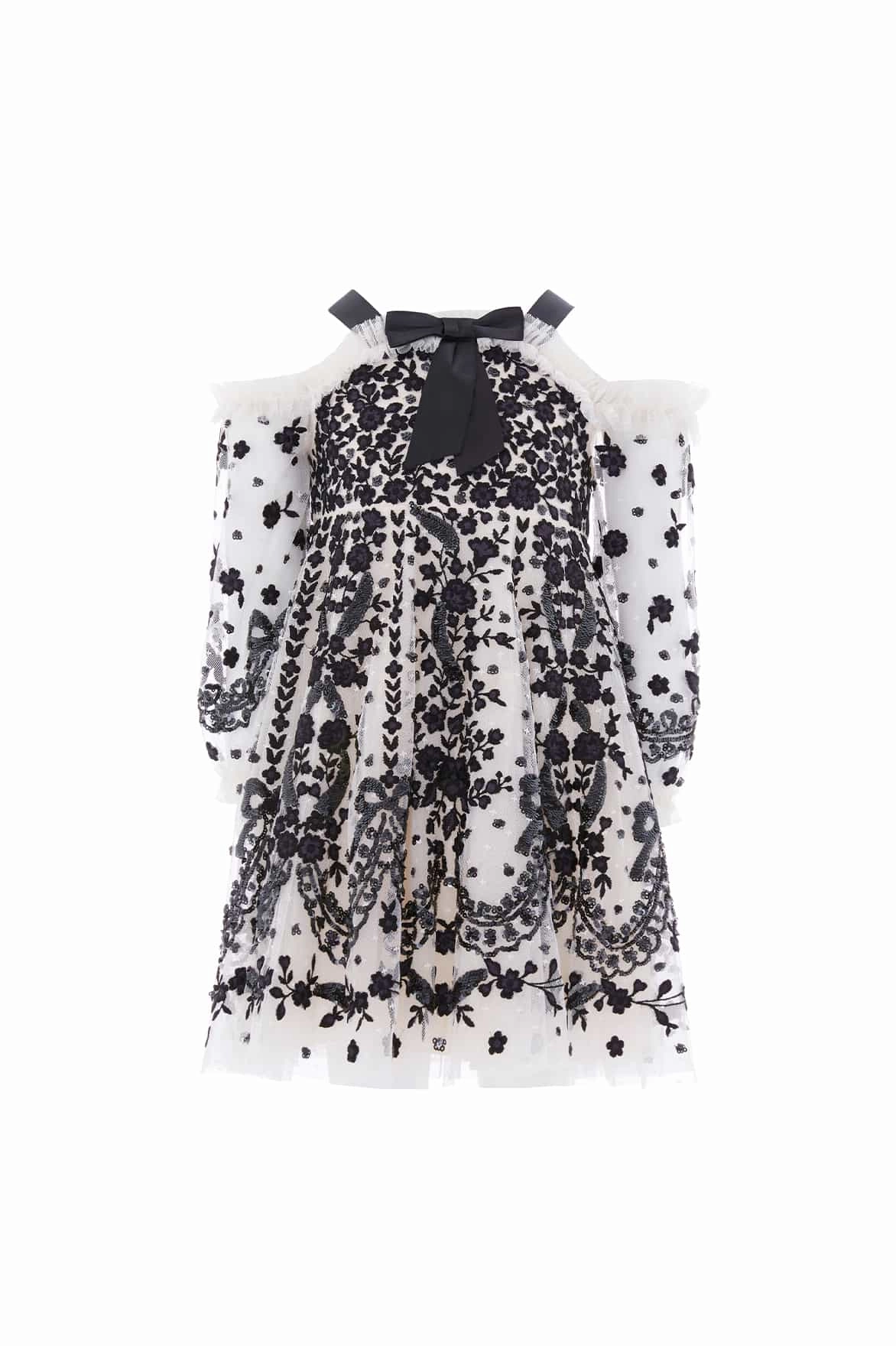 Cozy Cardigan Adeline Off-Shoulder Kids Dress