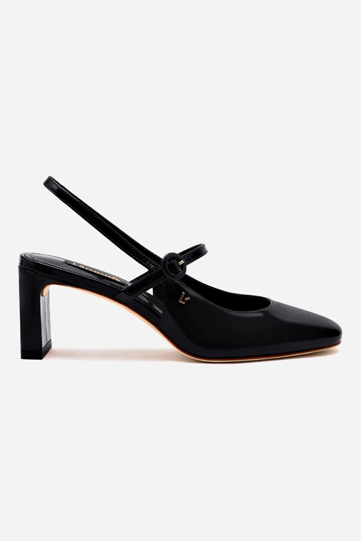 Georgina Pump In Black Patent Leather Stretchable Collar Design Peace Mood