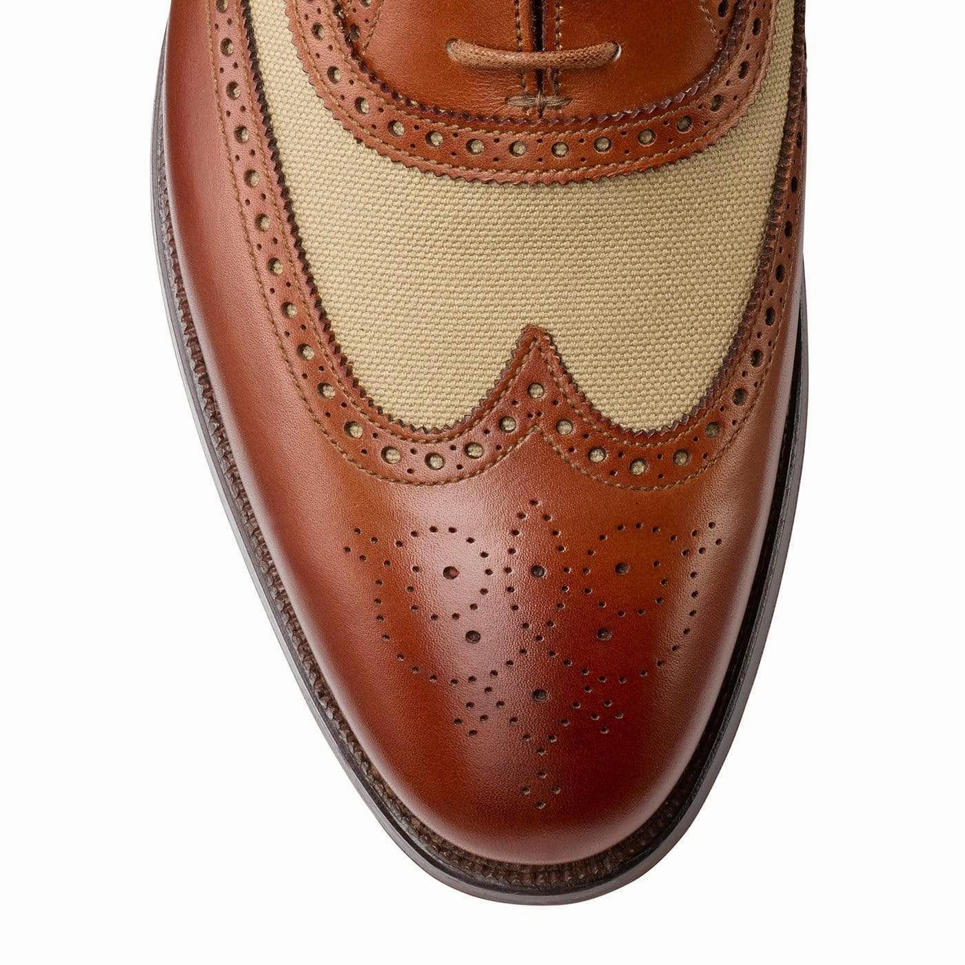 Sleek Design Team Meeting Gerrard 4 Mahogany Calf & Stone Canvas