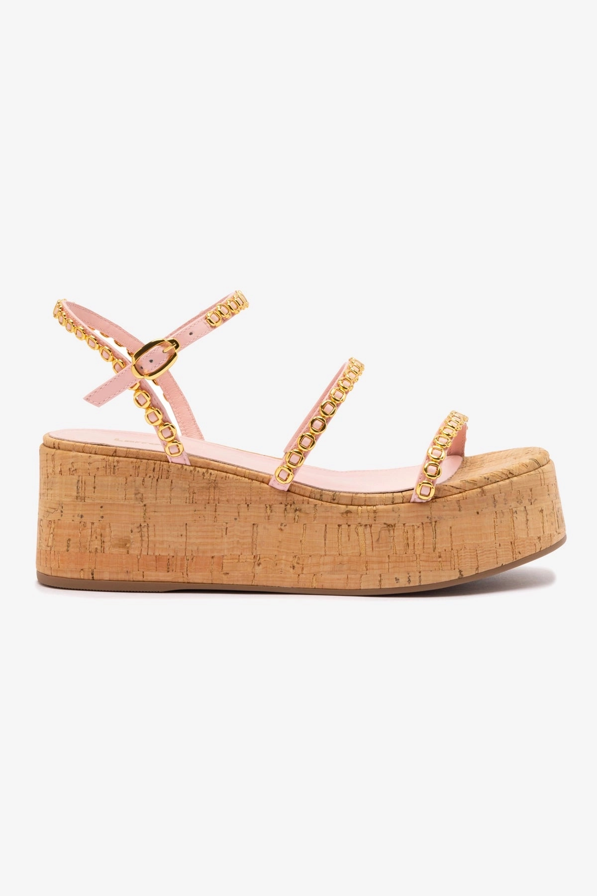 Gio Milanina Flatform In Tulip Patent Leather and Natural Cork Morning Walk