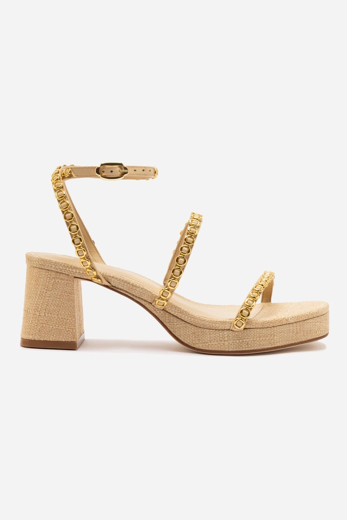 Smooth Inner Seams Gio Milanina Sandal In Beige Raffia