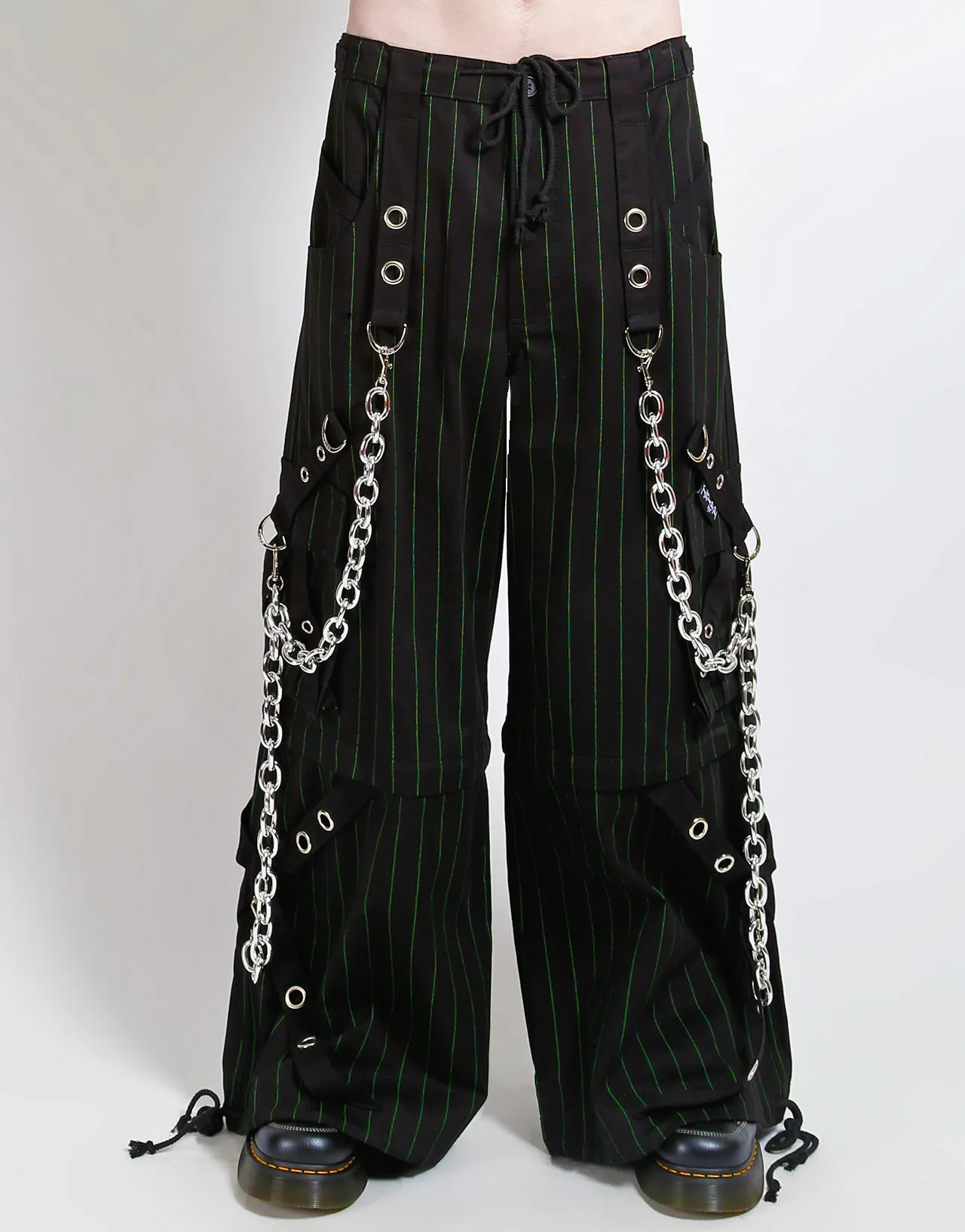 GODFATHER CHAIN PANT GREEN STRIPE Day Hike Sleek Fit