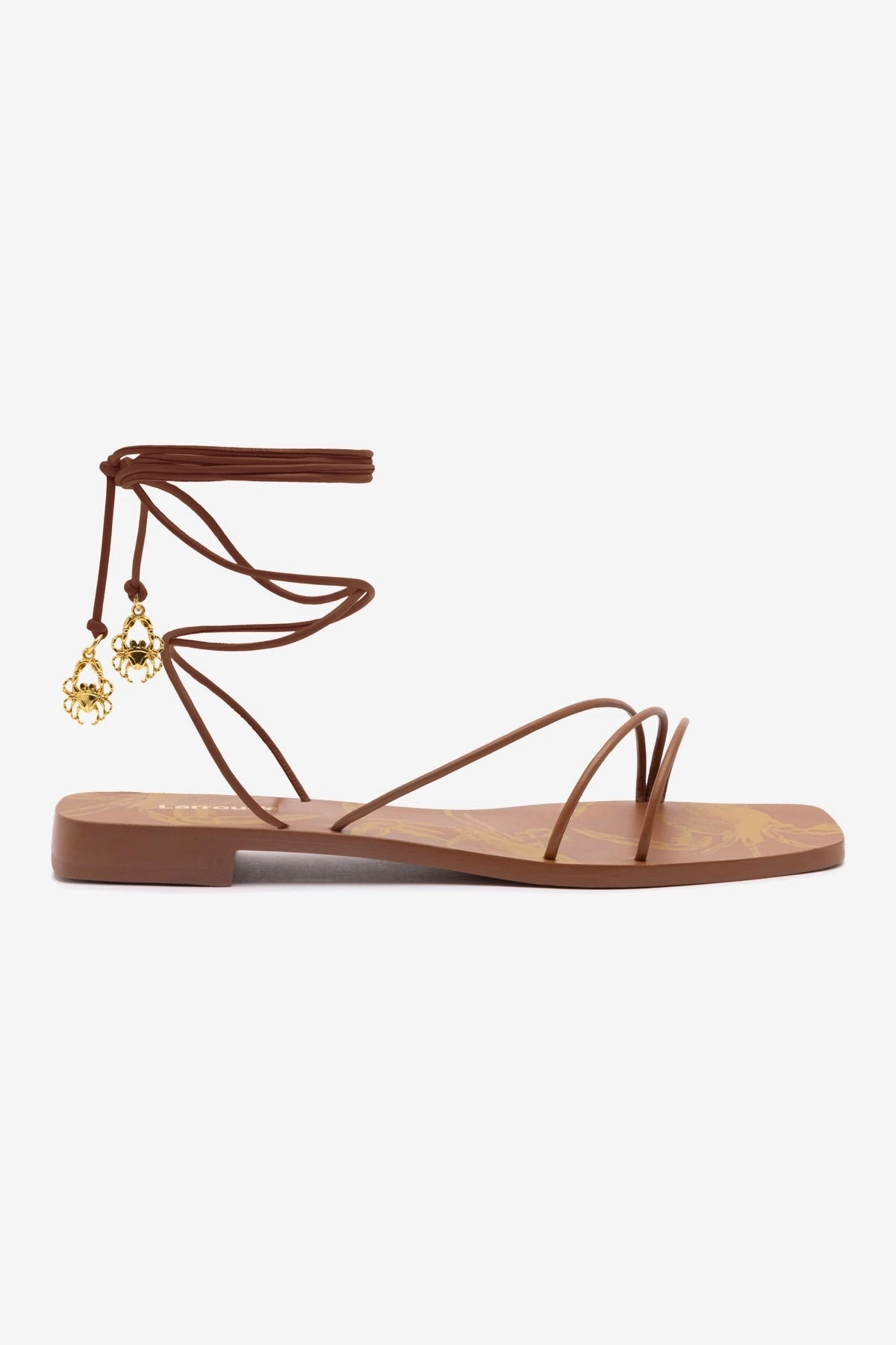 Nadia Flat Sandal In Caramel Leather Breathable Daily Walk Running