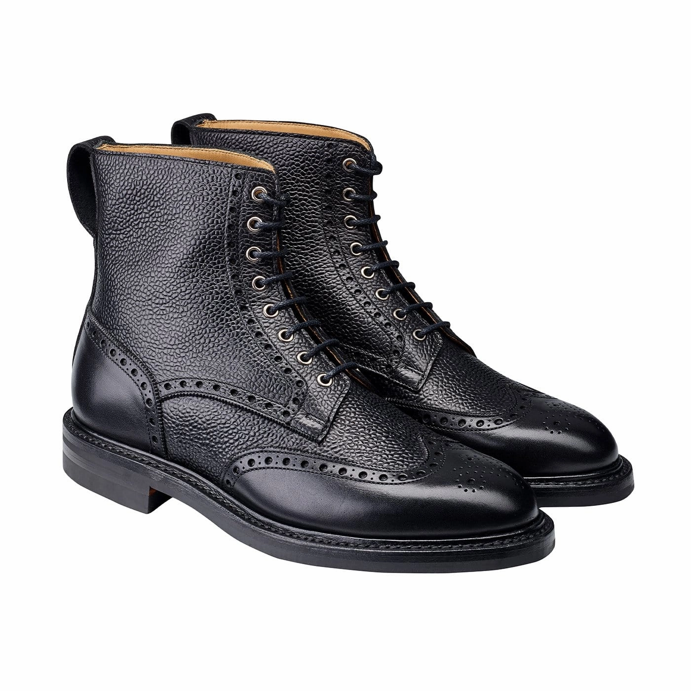 Height Plus Ocean Walk Grace 2 Black Calf & Black Scotch Grain