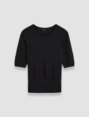 Daily Look Gradient Stitch Round Neck Top