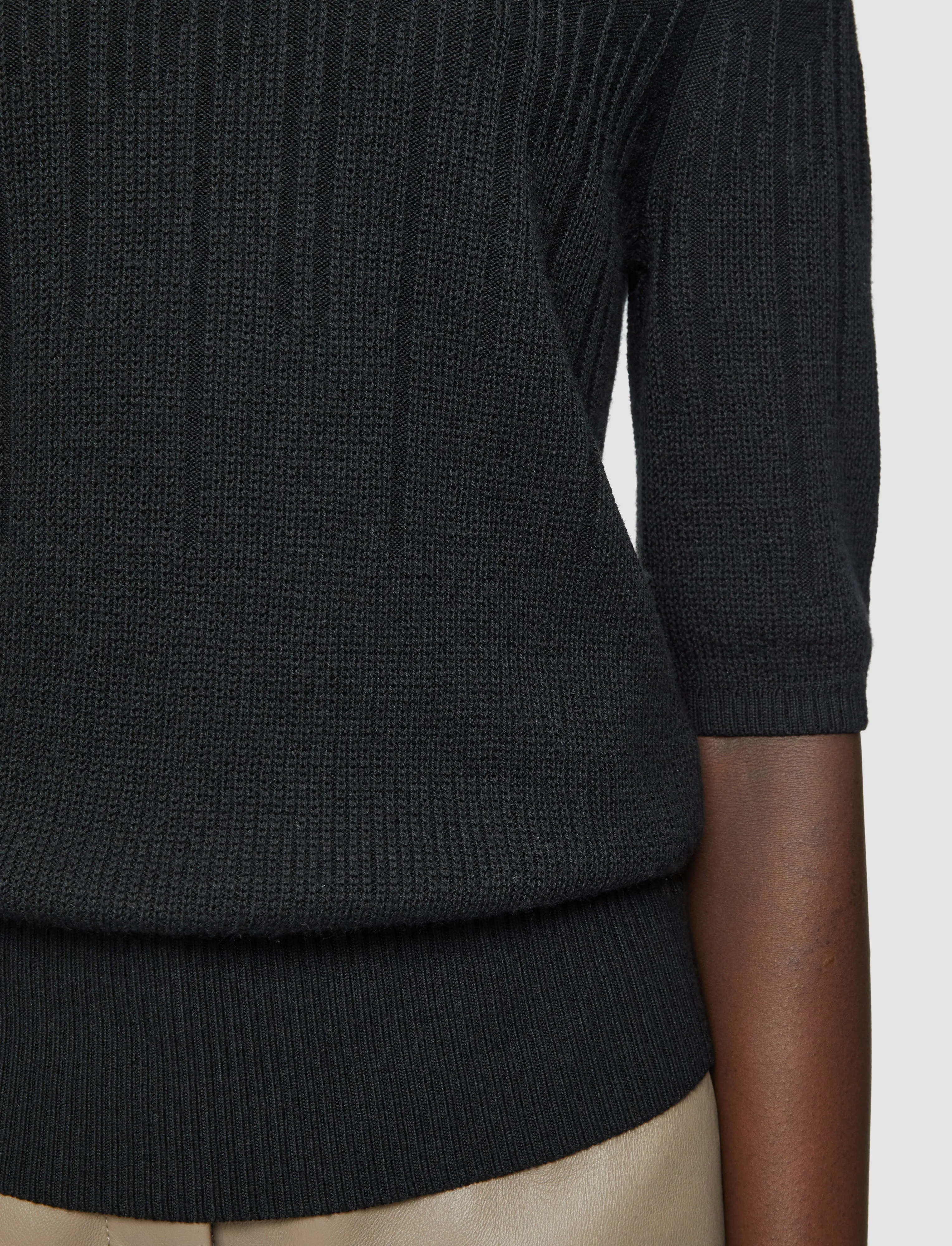 Gradient Stitch Round Neck Top Cable Stitch Fresh Season