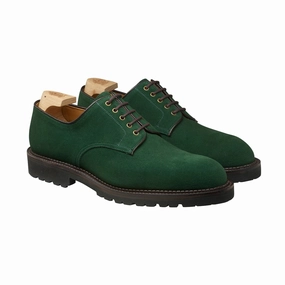 Grasmere Bottle Green Suede Runway Glow Handcrafted Detailing