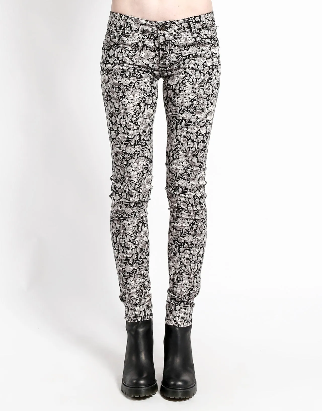 Versatile staple GREY SHADOW FLOWER SKINNY