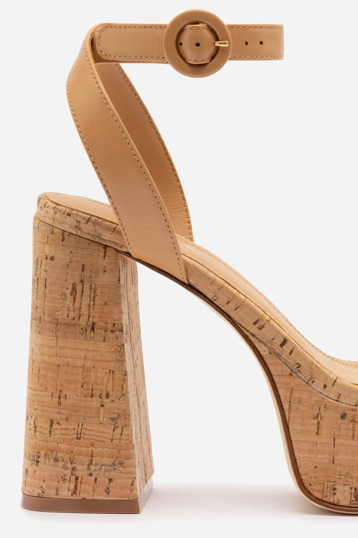 Korean Trend Dolly Sandal In Tan Leather and Natural Cork