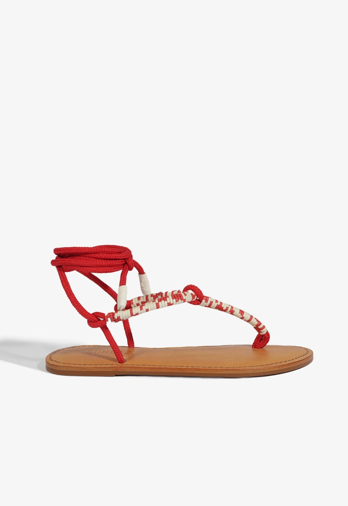 Claire Red Flat Sandal Color Pop
