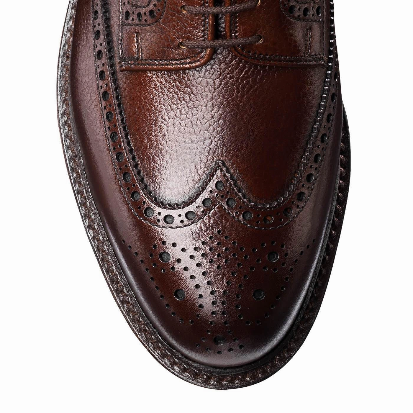 Slip On Style Leather Touch Pembroke Dark Brown Scotch Grain