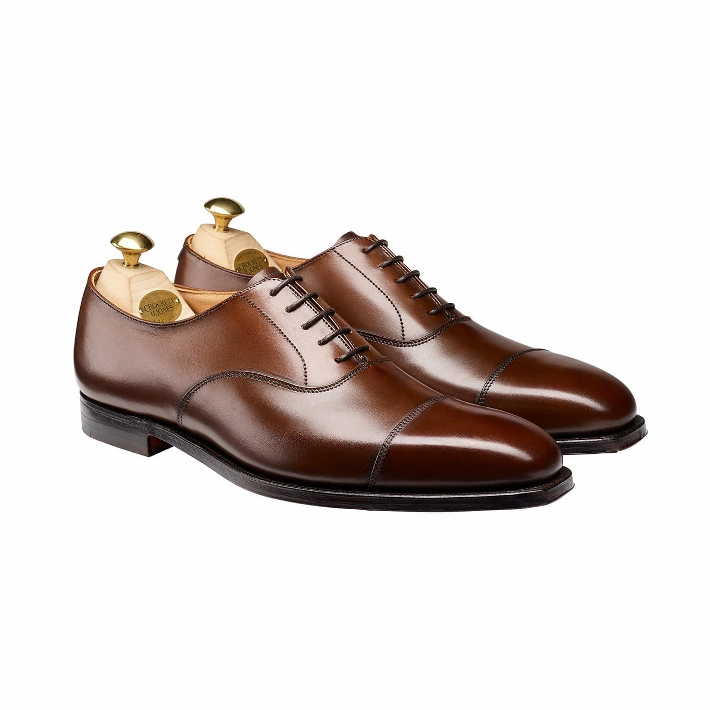 Stylish Leather Shoes Hallam Dark Brown Burnished Calf
