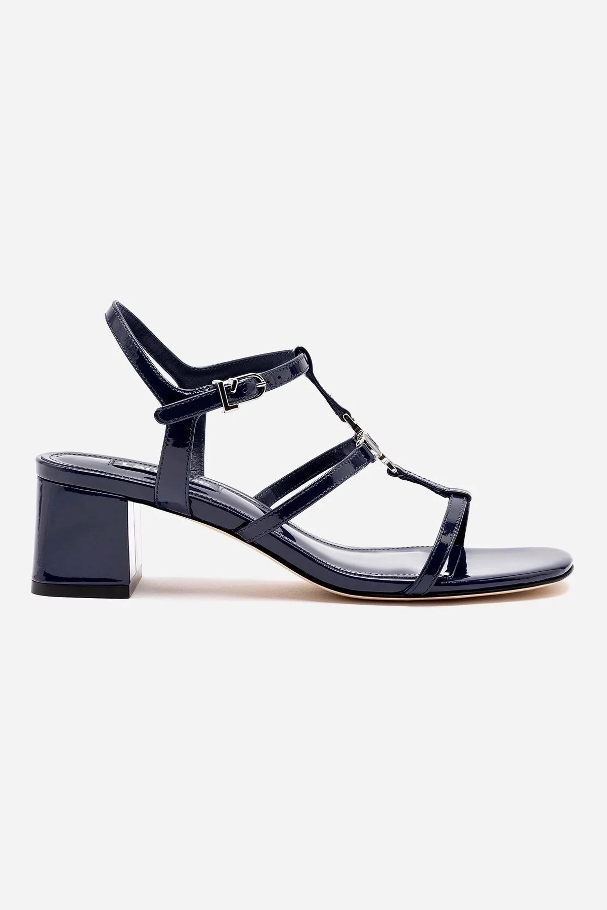 Hana Block In Navy Patent Leather Summer Base Cushioned Base Busy Professionals