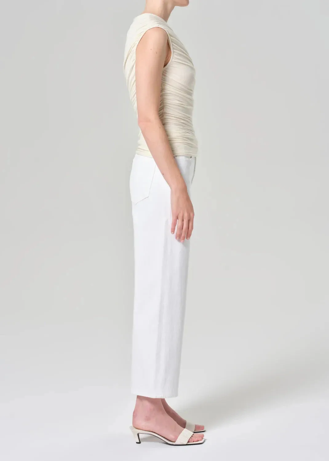 Stylish Sunny Vibes City Life Style Harper Crop Sour Cream