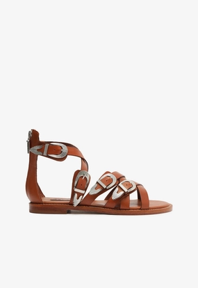 Harper Leather Sandal Low Impact Sole Geometry