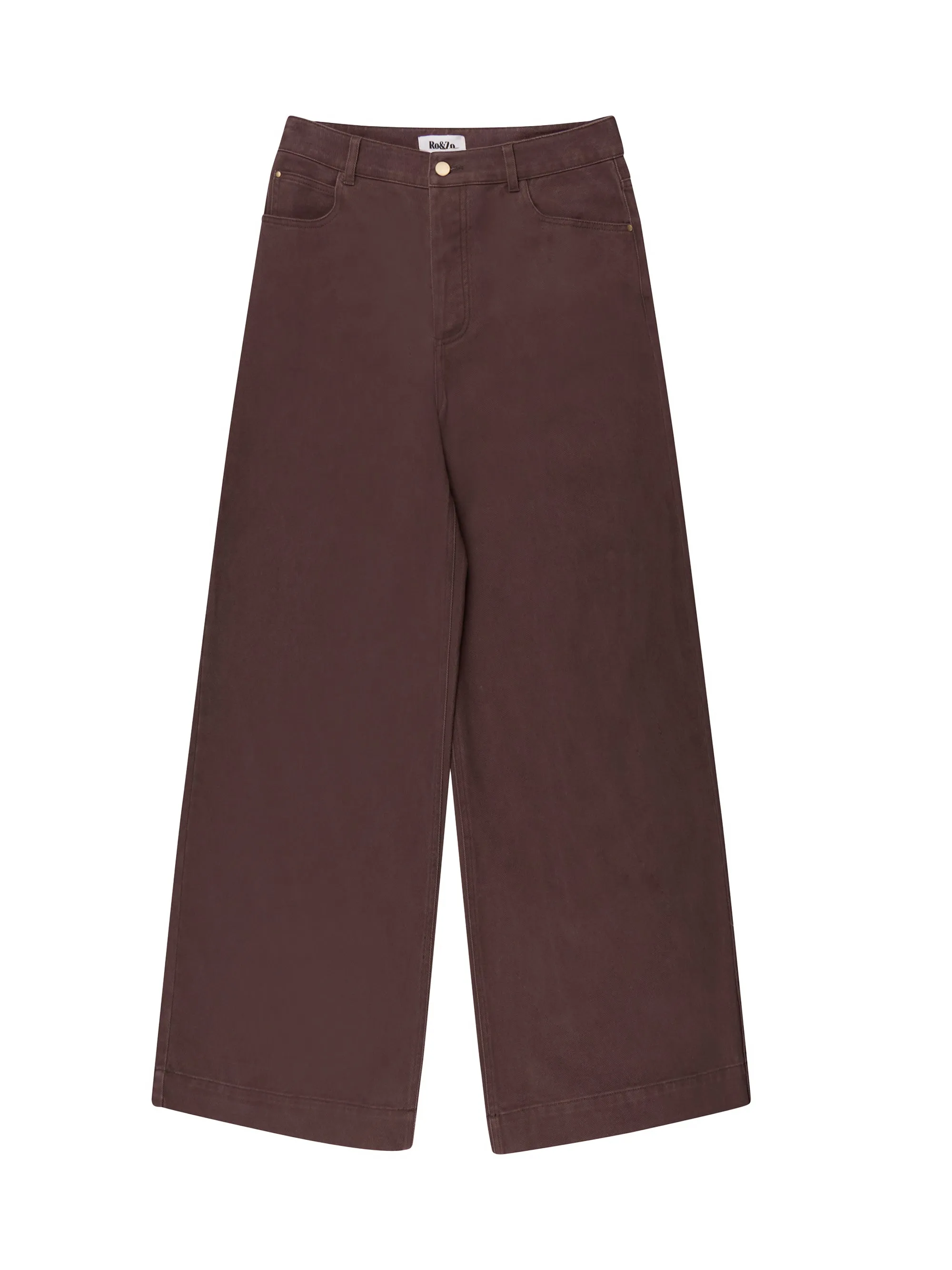 BreathableFabric Chocolate High-Rise Wide-Leg Jeans