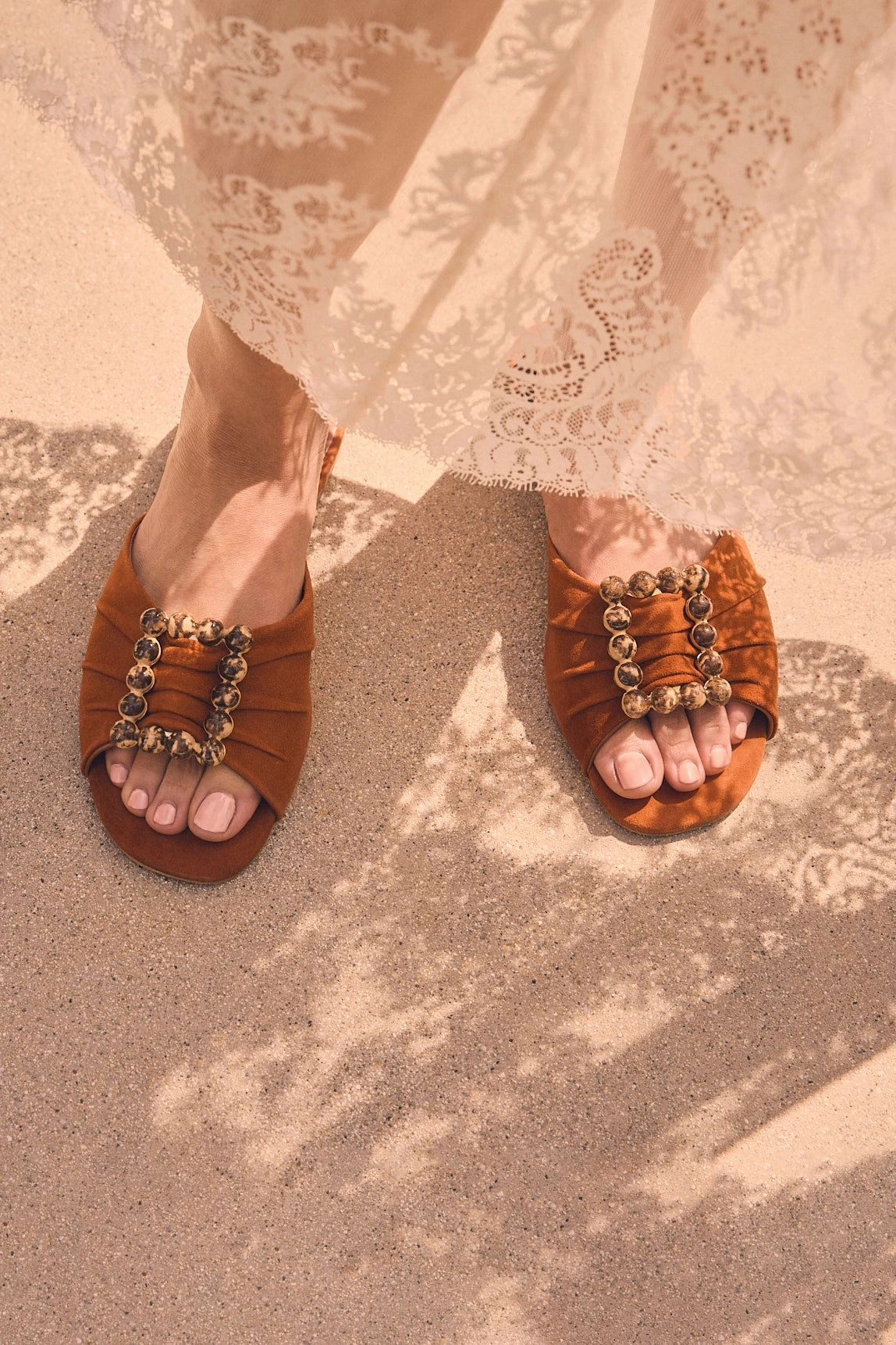 Chloe Gosselin by Larroud Nova Flat In Chestnut Suede Year Trust