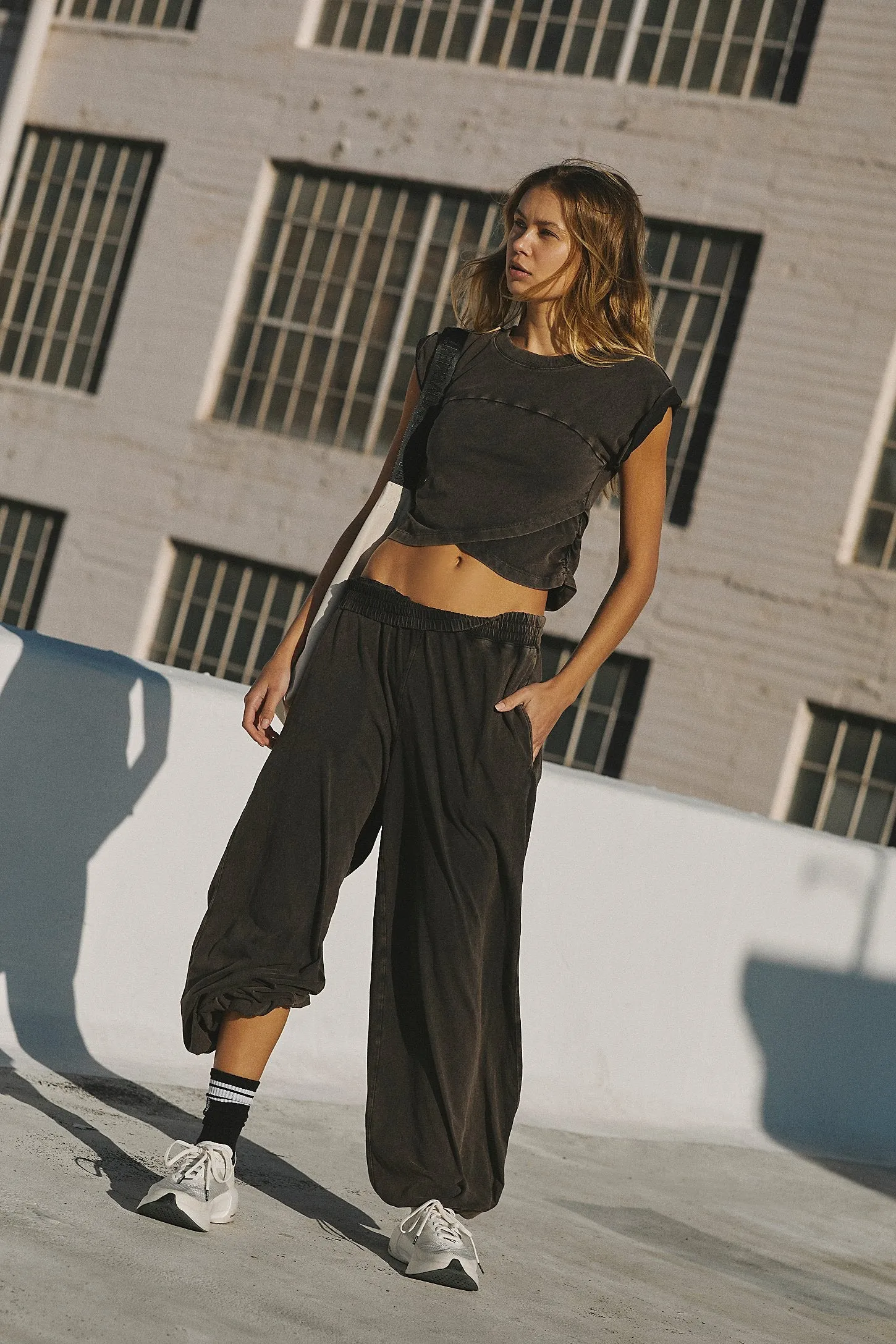 Free People Movement Hot Shot Crossover Set in Black Minimalist Aesthetic