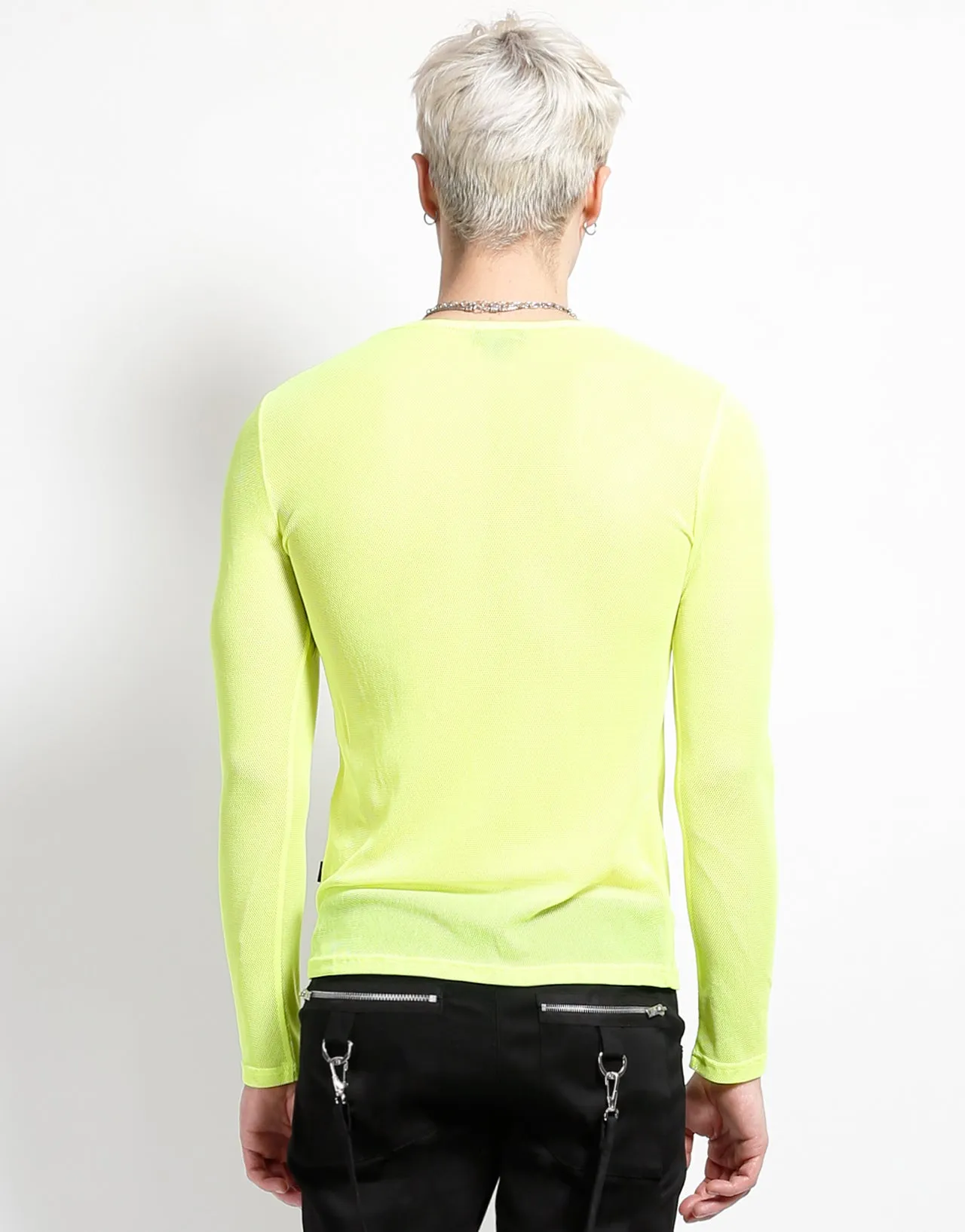 Chic Tee FlexibleWaistband MENS LONG SLEEVE FISHNET LIME