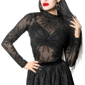 SPIDERWEB MESH TOP BLACK Summer Sweater BreathableMeshPanel