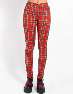 Light Coverage quick dry HIGH WAIST T-BACK JEAN RED PLAID