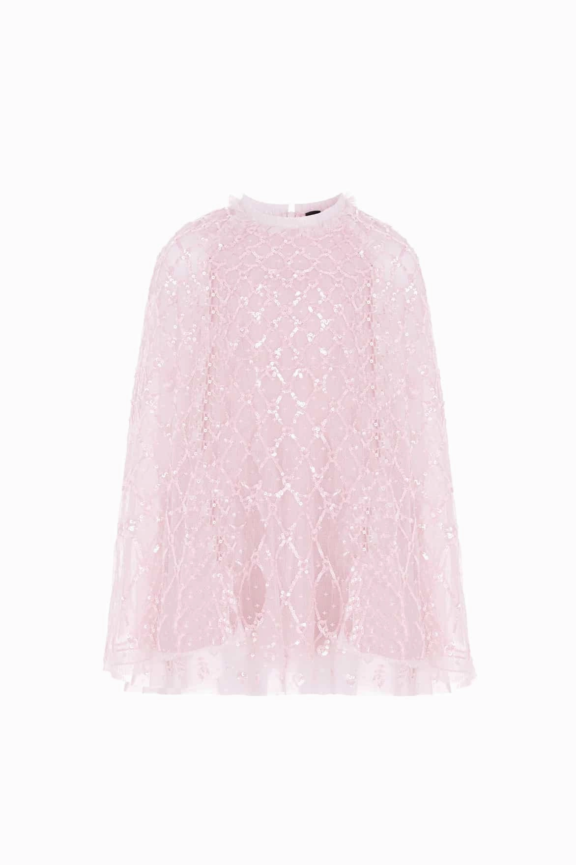 Biodegradable Fiber Blend Heart Lattice Cape Kids Dress