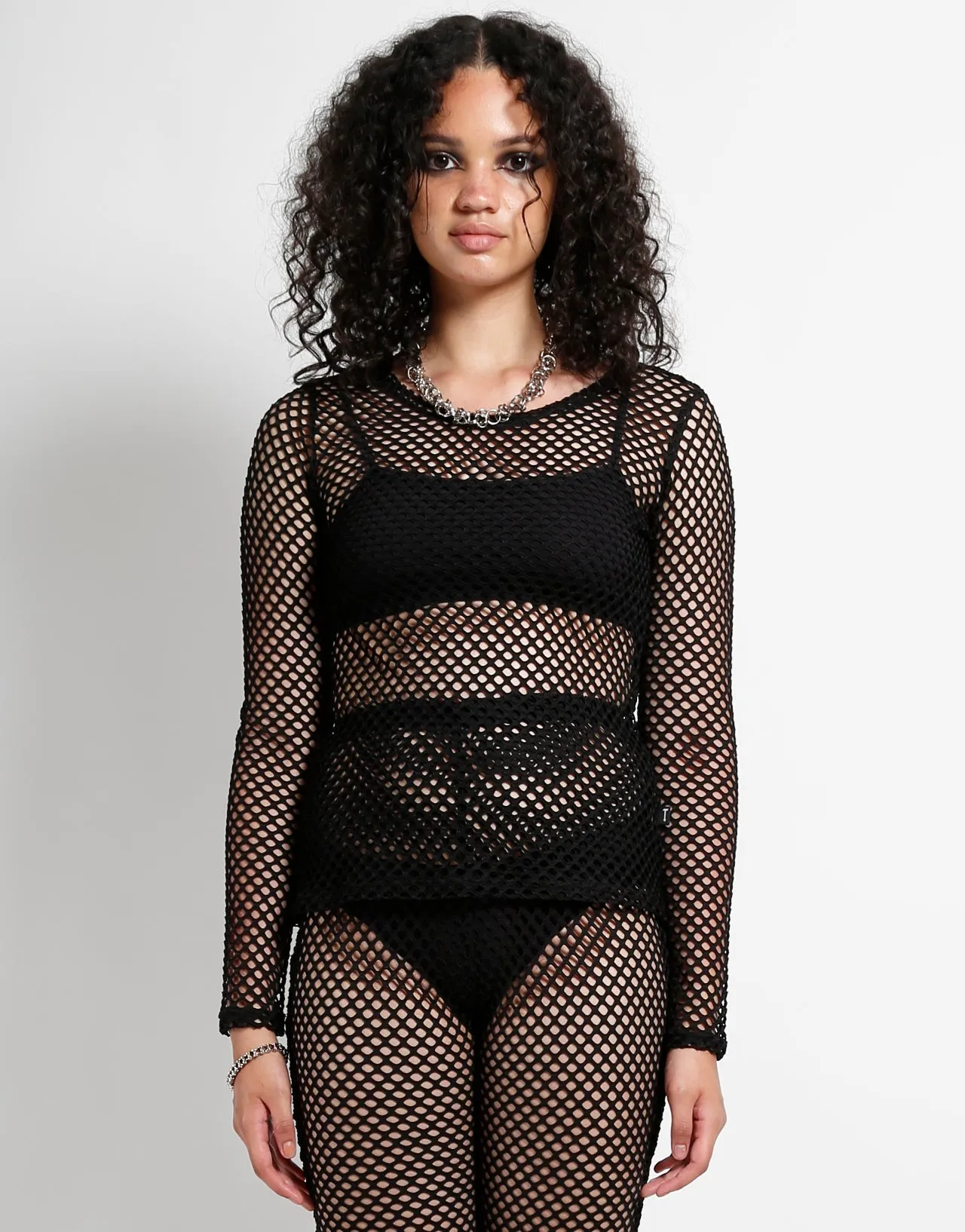 Stretchable Waistband DoubleStitchedSeams MARY Q MESH TOP