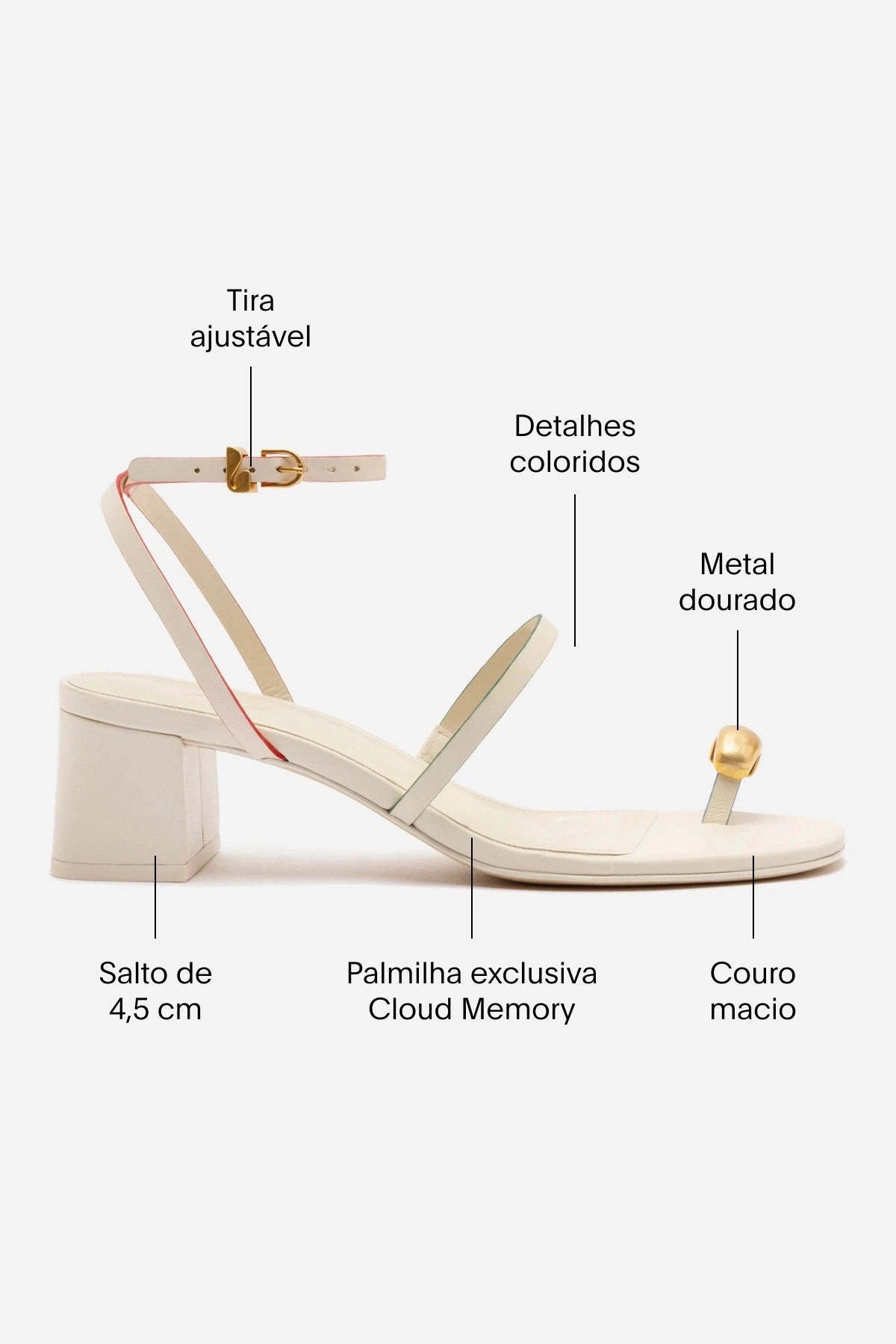 Comfort Stand Safe Land Biarritz Block In Ivory Leather