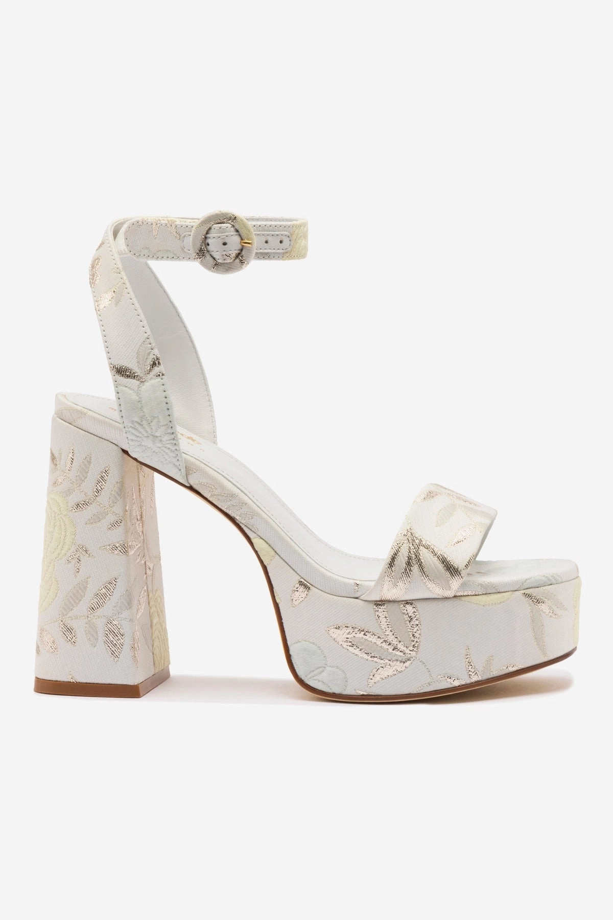 Quick Fit Reinforced heel Larroud x Markarian Dolly Sandal In Yvette Ivory Brocade