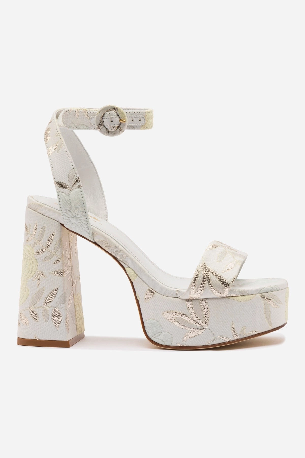 Larroud x Markarian Dolly Sandal In Yvette Ivory Brocade Durable Material Abrasion Resistant Outsole