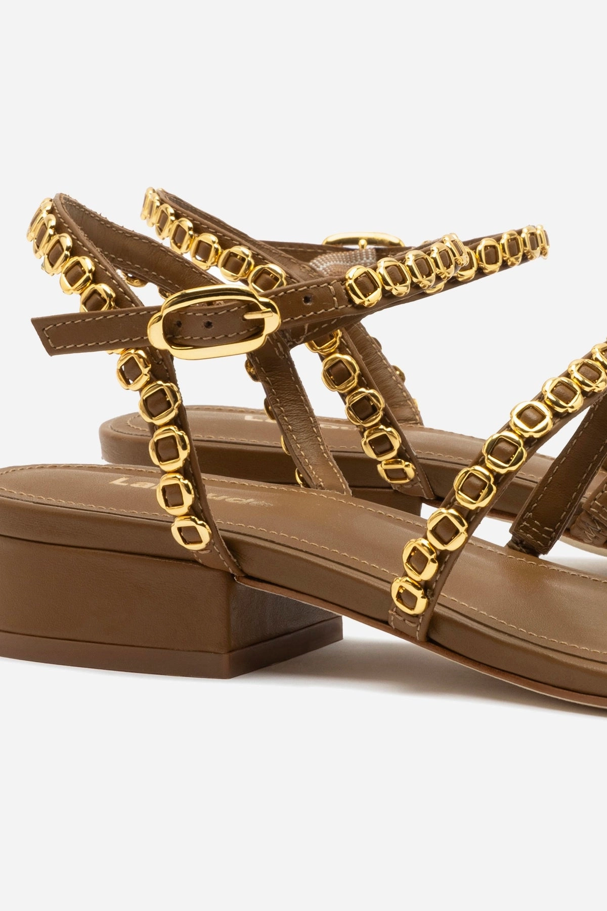 Milanina Flat Sandal In Russet Leather Yoga Base