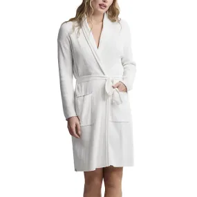 Adjustable Hem Barefoot Dreams CozyChic Ultra Lite Contrast Scallop Ribbed Robe in Pearl