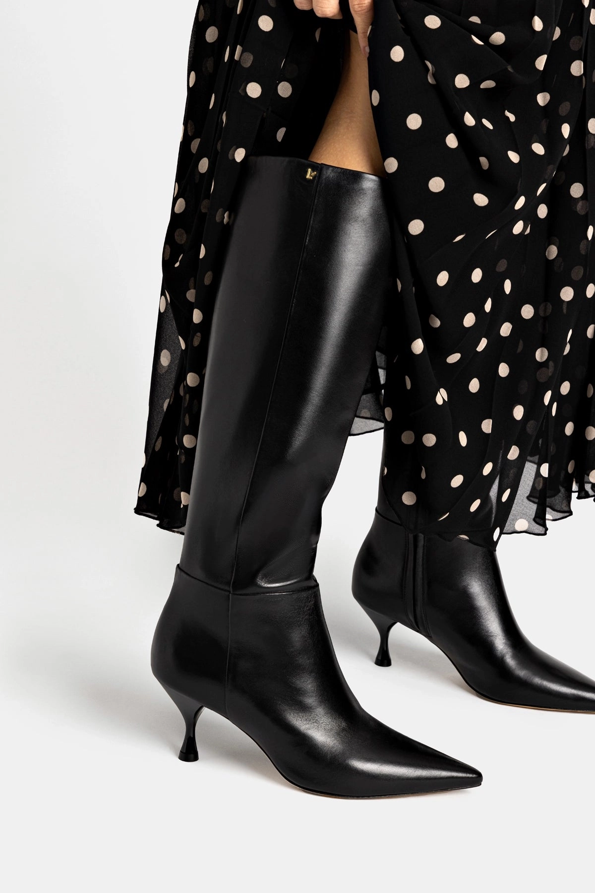 Kate Mid Boot In Black Leather Urban Style