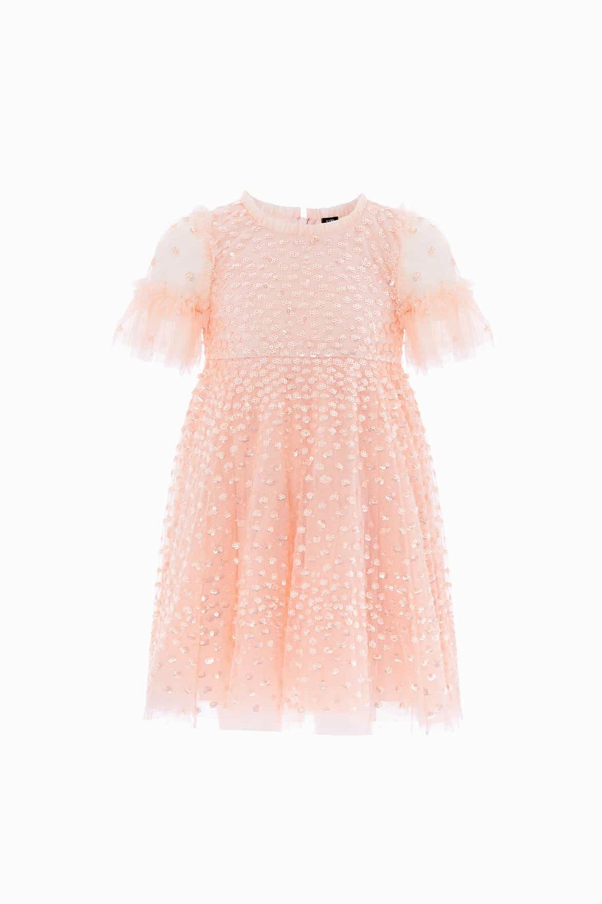 Scatter Dot Kids Dress MultiDirectionalStretch Layered Look