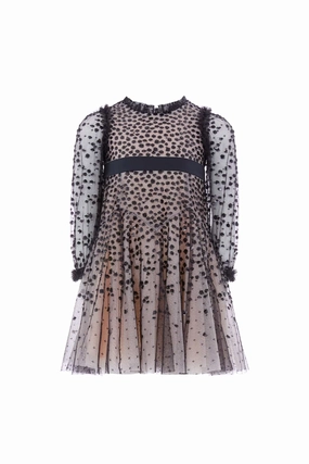 Dappled Sequin Long Sleeve Kids Dress Everyday Comfort HighDensity Knit