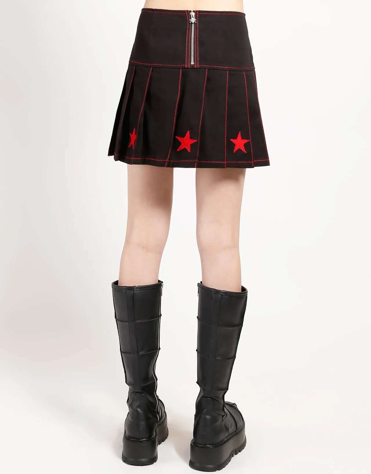 I AM A STAR PLEATED SKIRT RED No Fuss