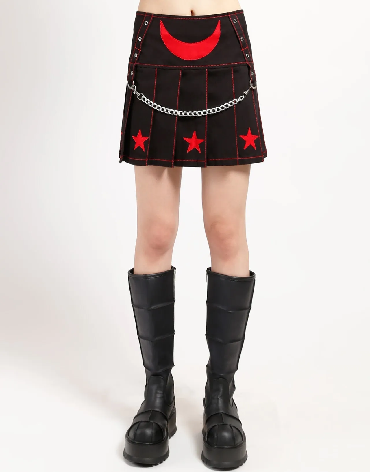 I AM A STAR PLEATED SKIRT RED Urban Style MoistureWickingLining