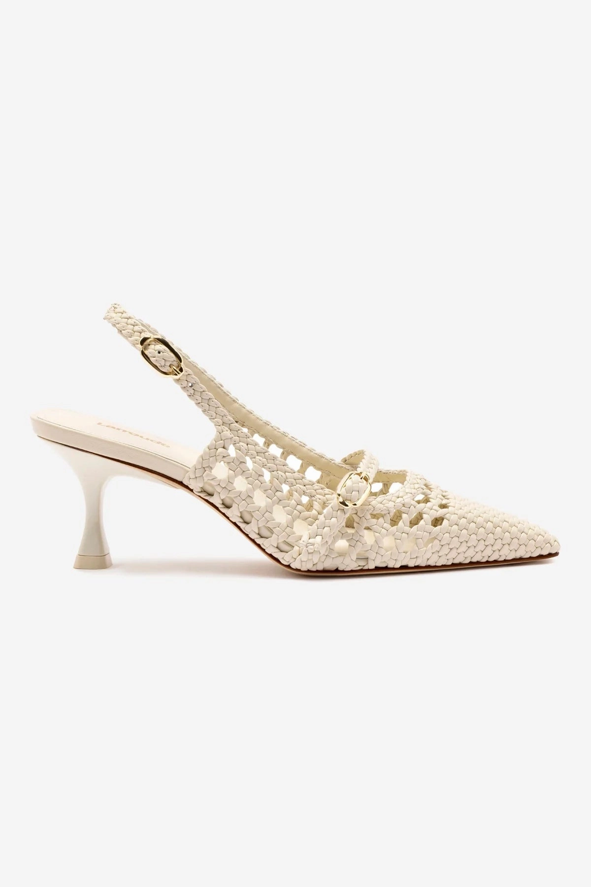 Breath Fresh Ines Macrame Pump In Ivory Leather
